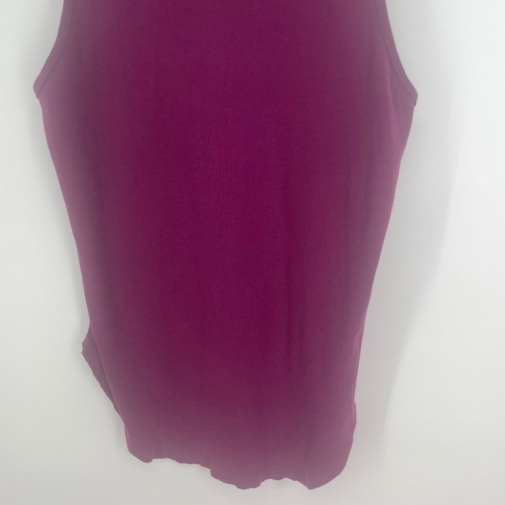 Free People Mock Neck Sleeveless Tank Top Plum Purple Size L Cotton Layering - Picture 3 of 8